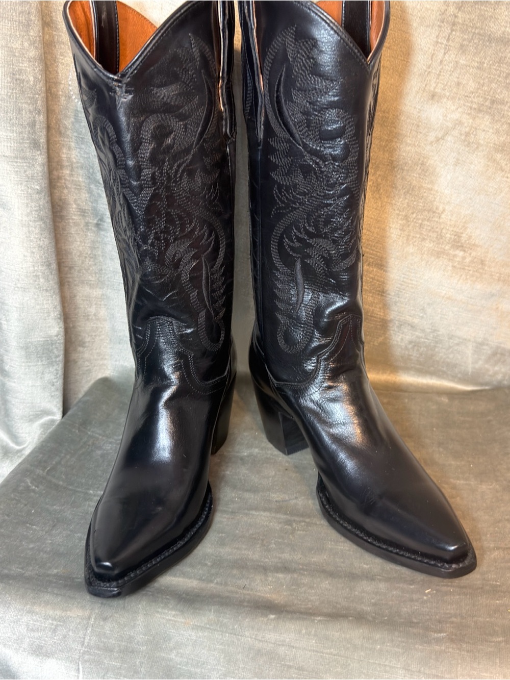 Dan Post Maria Black Napalino Leather Western Fashion Boots. New With Flaw